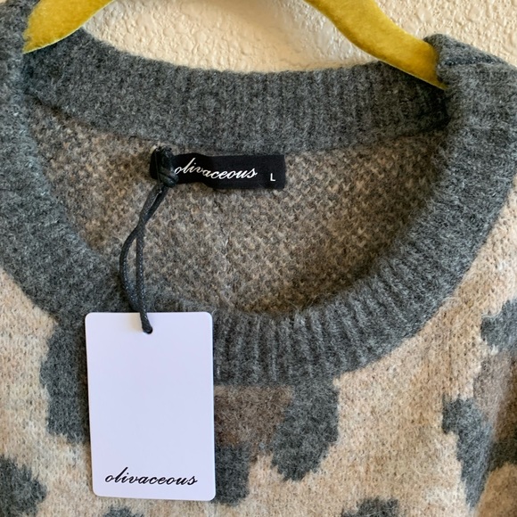 Olivaceous oversized cheetah animal print super soft sweater NWT🌴 - Picture 3 of 6